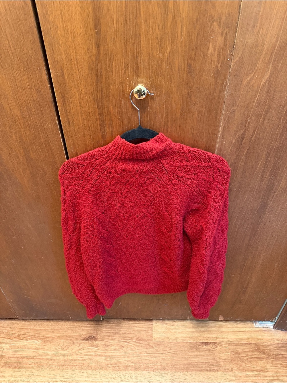 Abercrombie & Fitch Red Textured Mock Neck Sweater - Picture 3 of 3